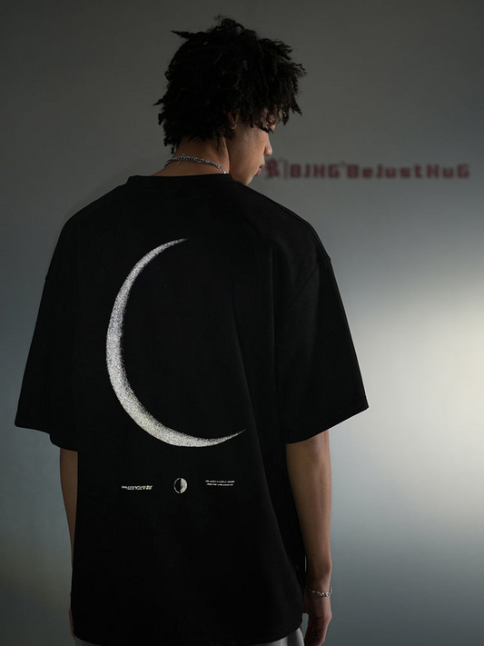 BJHG 3M Reflective Crescent Moon T-Shirt